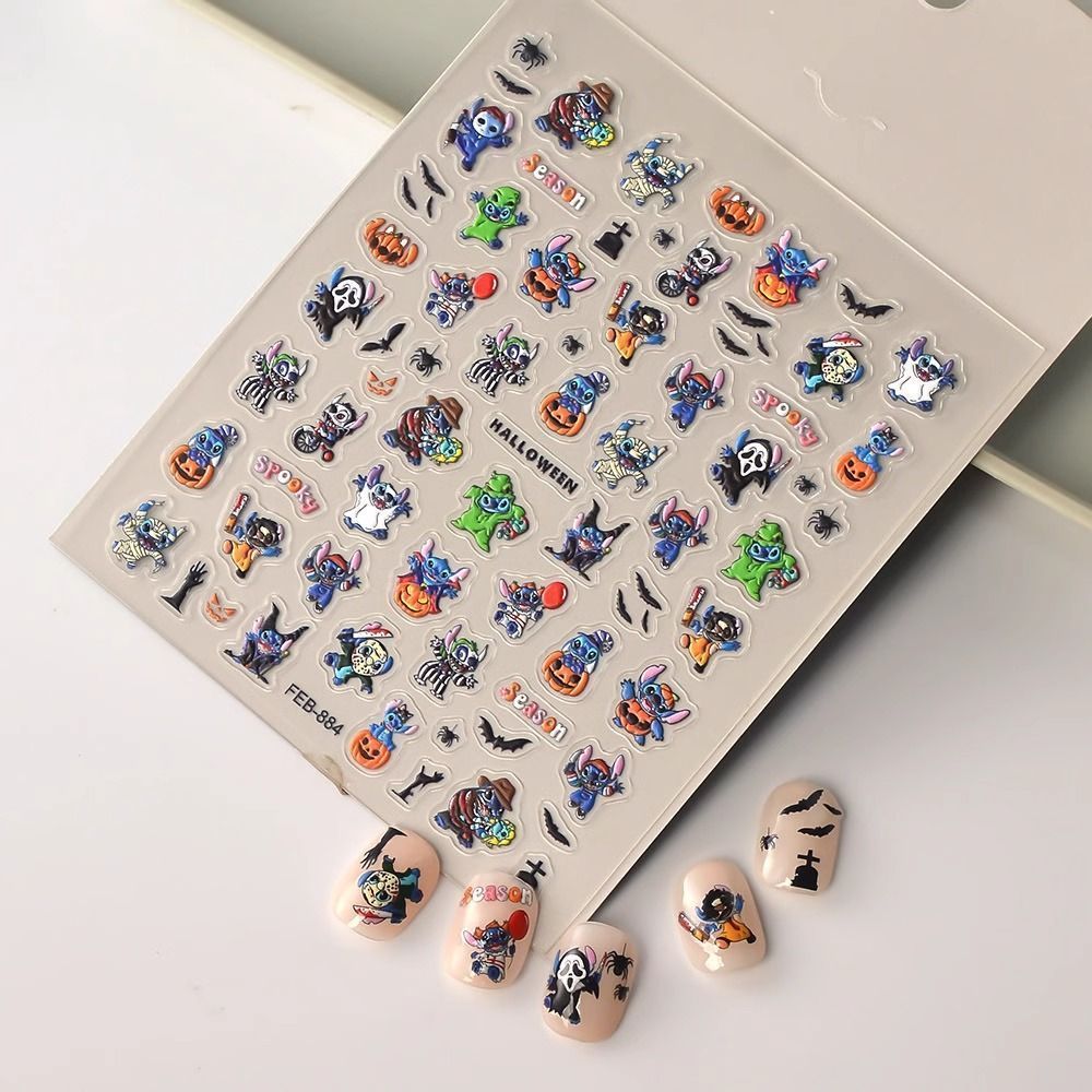 Nail Art Zombie - 2 Stück Halloween Stitch Zombie-Themen Nagelkunst