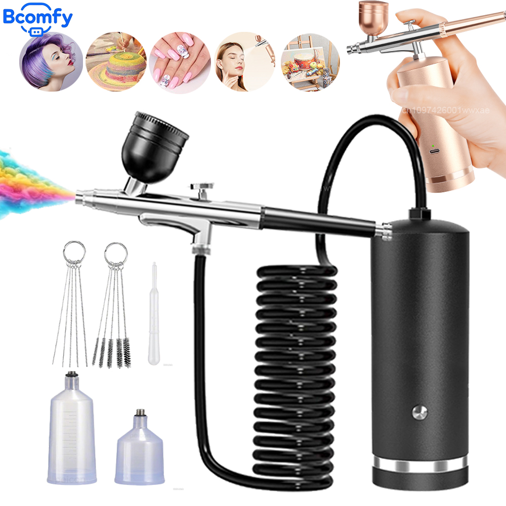 Nail Fan Brush - Airbrush mit Kompressor Wiederaufladbare Airbrush-Pistole mit