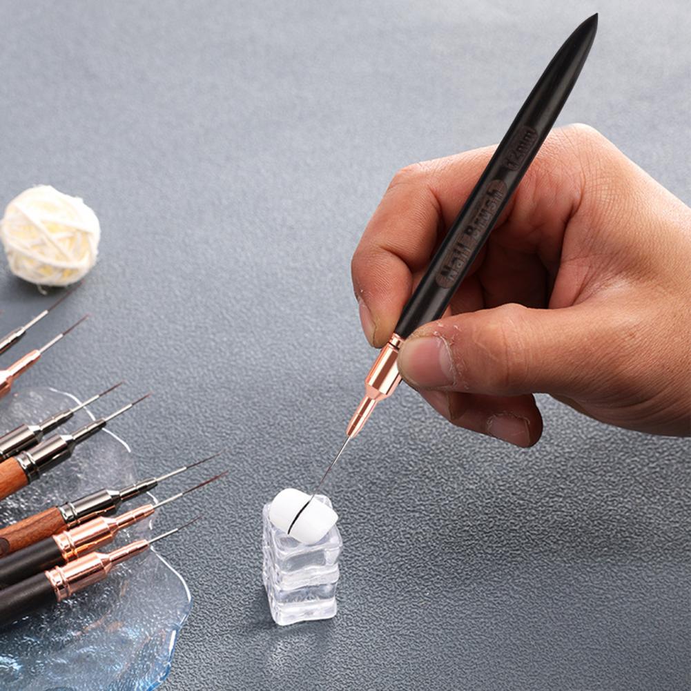 Nail Art Brush Set - Feindetail-Nagelbürsten-Set 6/9/12/15/18mm, Nagelkunst-Pinsel-Set, ultrafeine Haarpinsel mit