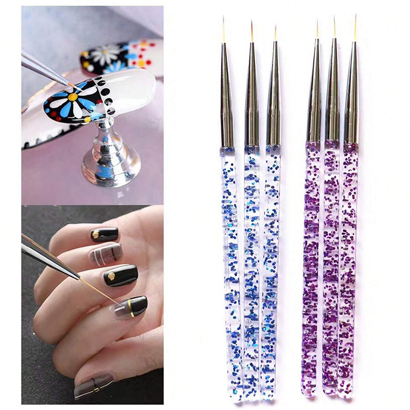 Nail Fan Brush - 3Pcs Französisch Streifen Nail art Liner