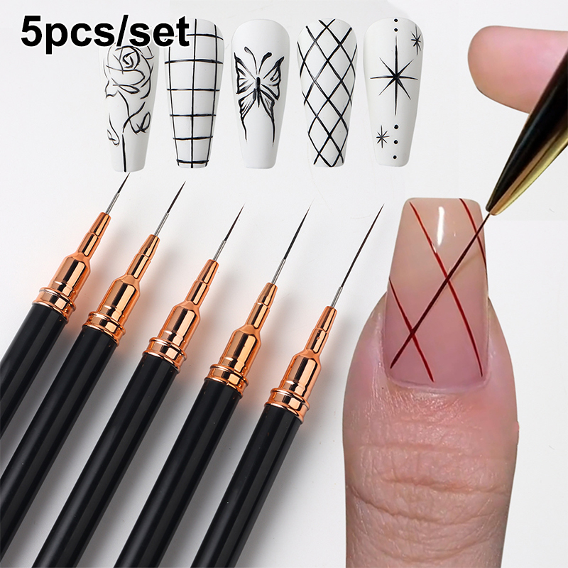 Nail Art Brush Set - Z. 5-teiliges Set professioneller Nail-Art-Liner-Pinsel zum