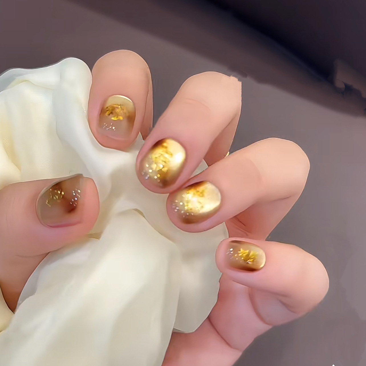 Nail Art Full Cat Eye - 10 Stück handgemachte kurze Nägel zum