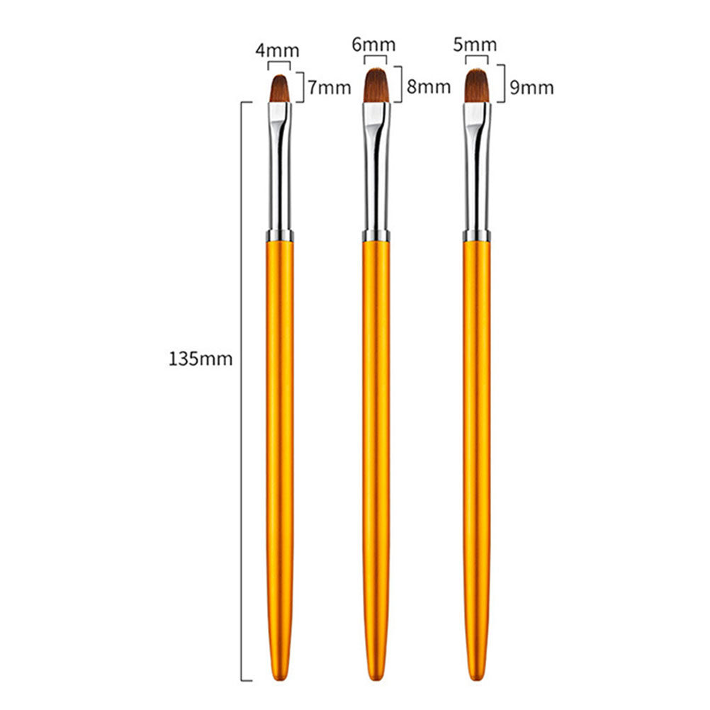 Nail Art Brush Set - 3-teiliges UV-Gel-Nagelkunst-Stift-Set mit Rundkopf-Punktierpinsel für feine
