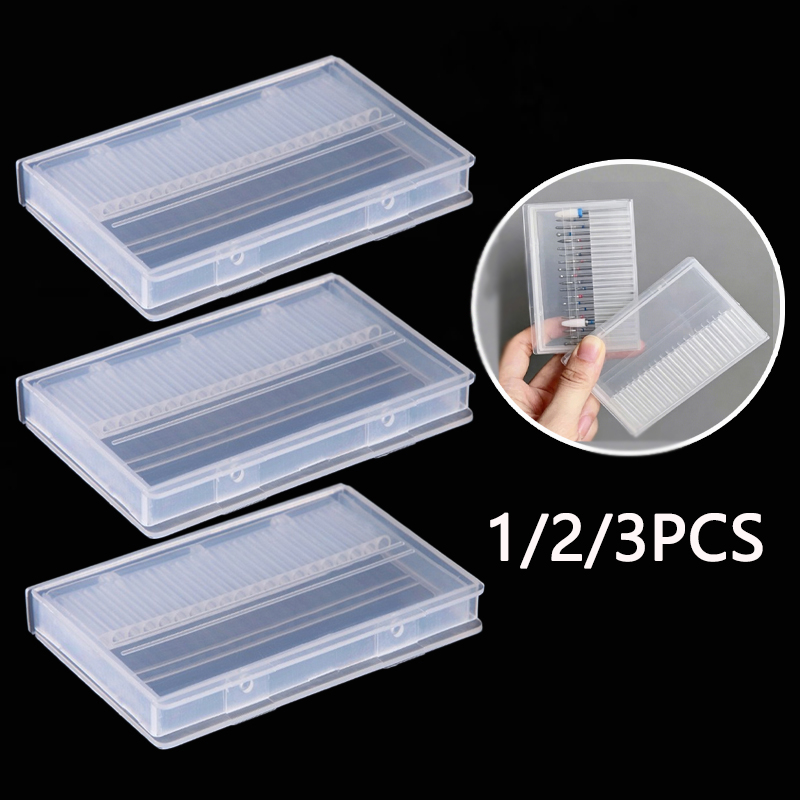 Nail Fan Brush - 1/2/3 Stück 20-Fächer Transparente Aufbewahrungsbox für