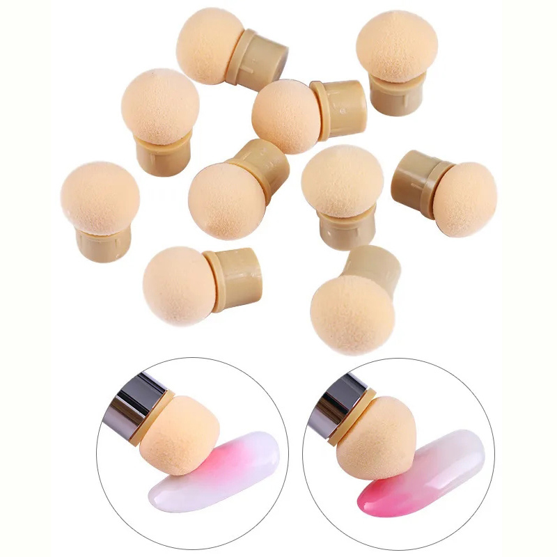 Nail Fan Brush - Runde Scharfe Kopf Schwamm Köpfe Ersatz