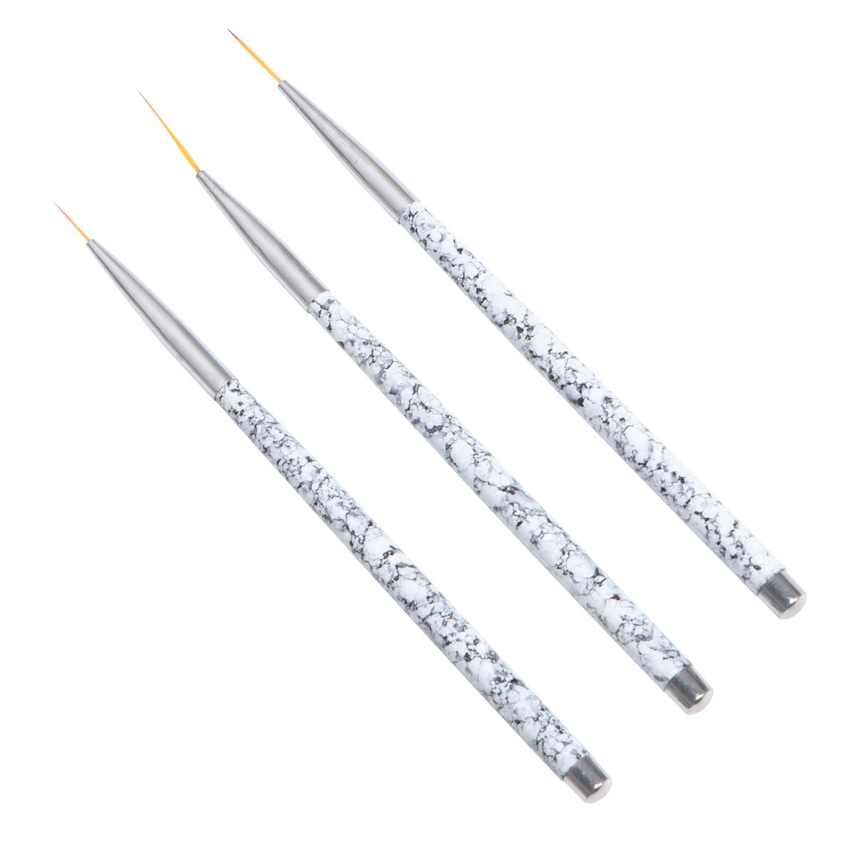 Nail Art Brush Set - 3-teiliges Nail-Art-Liner-Pinsel-Set mit Nylonborsten und feinen