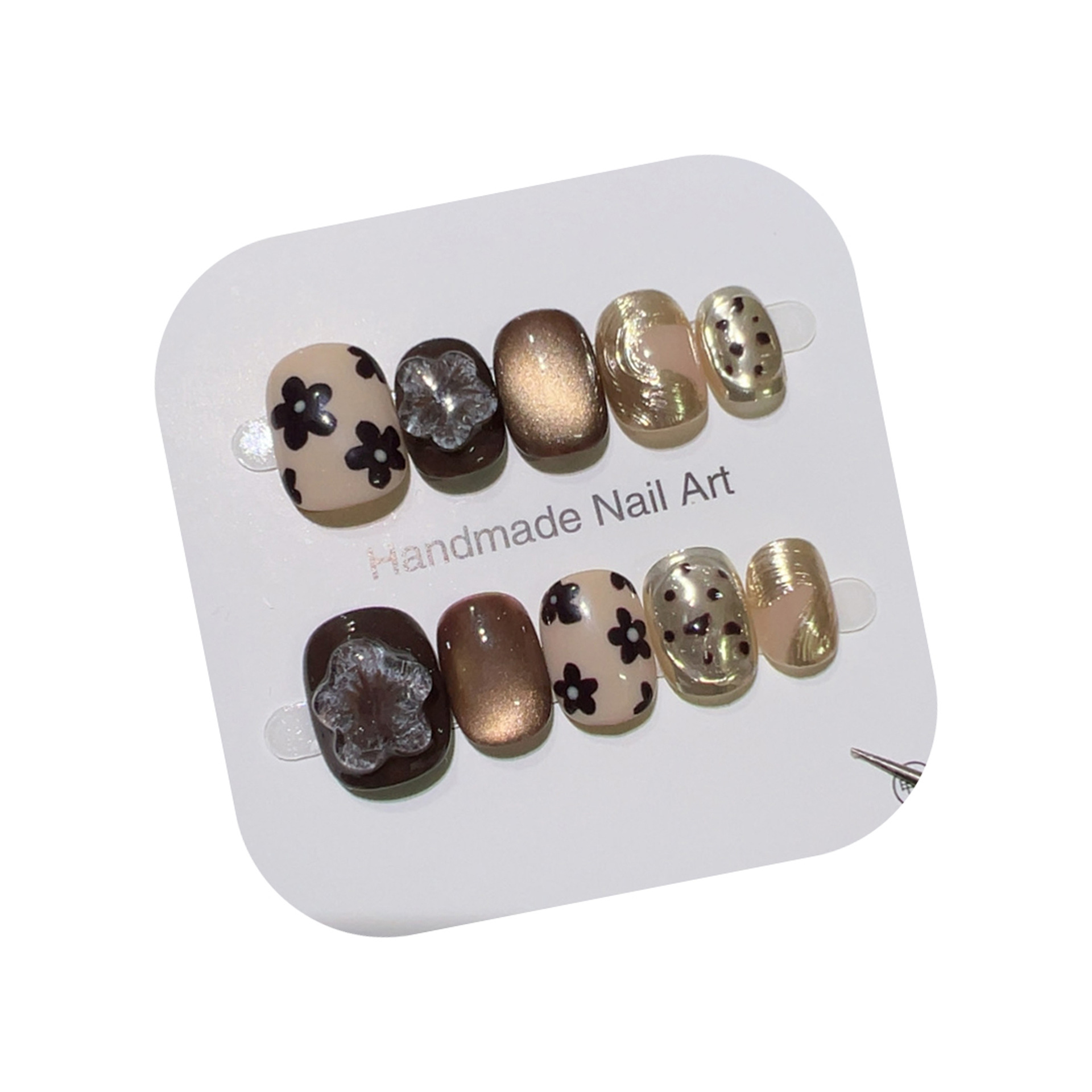 10 Stück handgemachte kurze Nä – Nail Art Full Cat Eye Bewertung und Preis