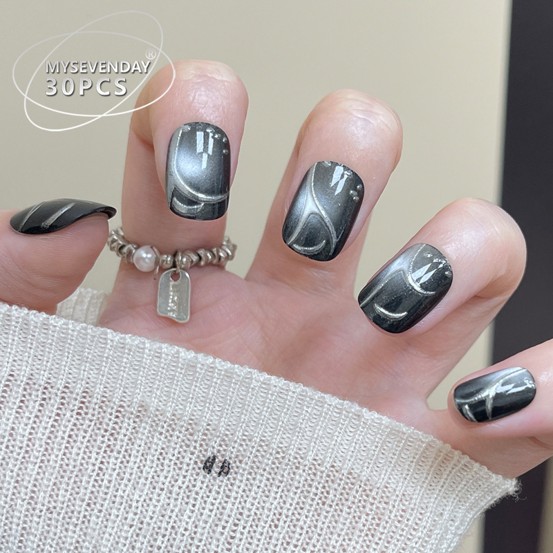 30 Stück französische handgefe – Nail Art Full Cat Eye Bewertung und Preis