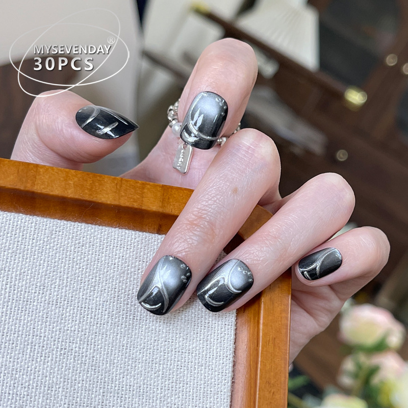 30 Stück französische handgefe – Nail Art Full Cat Eye Bewertung und Preis