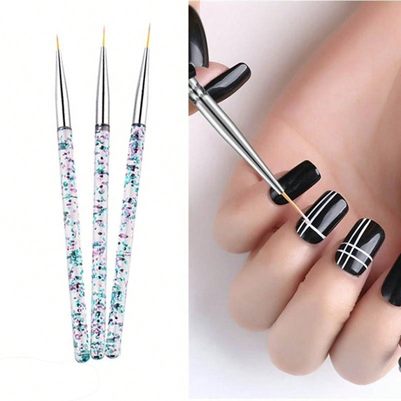 3Pcs Französisch Streifen Nail – Nail Fan Brush Bewertung und Preis