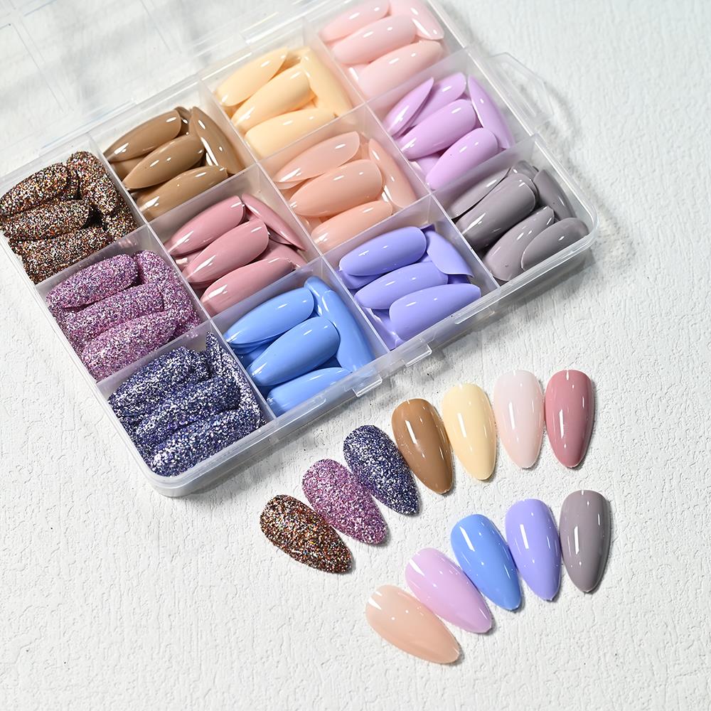 288 Stück glänzende Macaron-Nä – Nail Art Aesthetic Bewertung und Preis