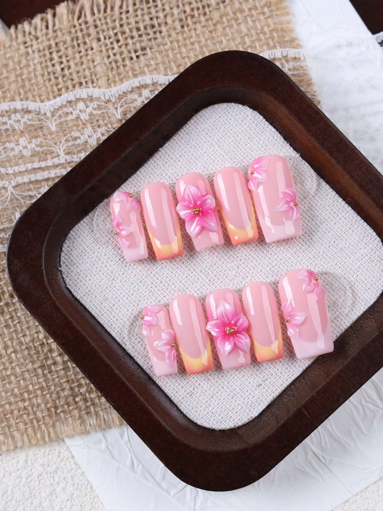 10 Stück mittellange, rechteck – Nail Art Orange Bewertung und Preis