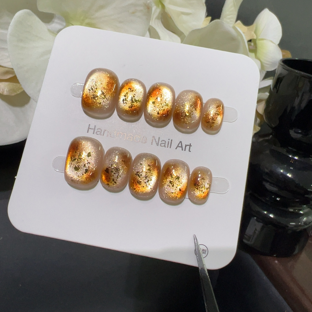 10 Stück handgemachte kurze Nä – Nail Art Full Cat Eye Bewertung und Preis