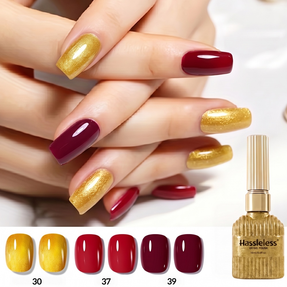Hassleless Gold+Rot Nagellack- – Nail Art Red Wine Bewertung und Preis