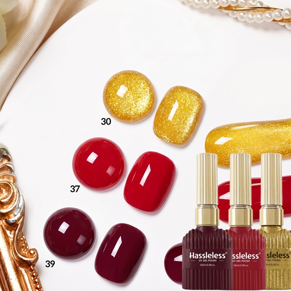 Hassleless Gold+Rot Nagellack- – Nail Art Red Wine Bewertung und Preis
