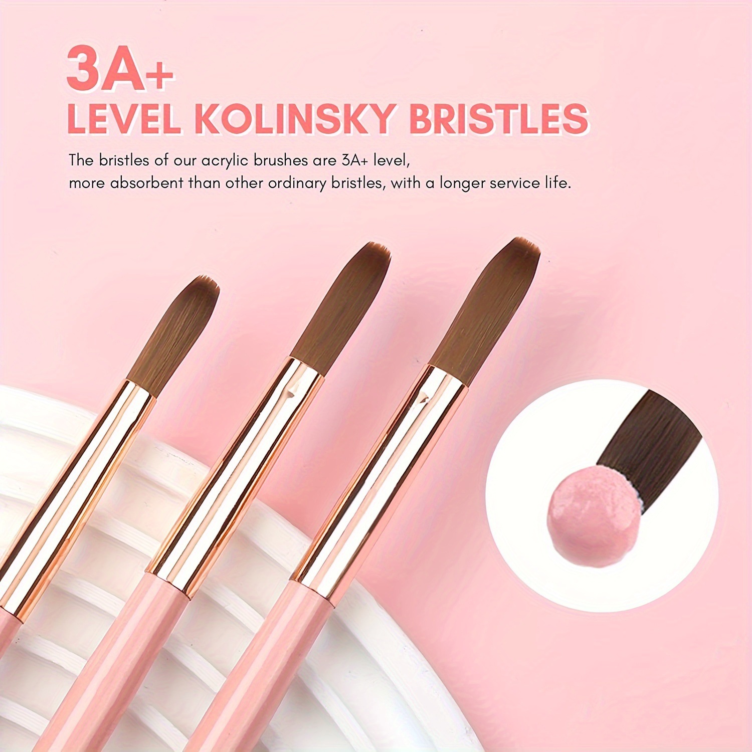 3-teiliges Kolinsky-Acryl-Nage – Nail Art Brush Set Bewertung und Preis
