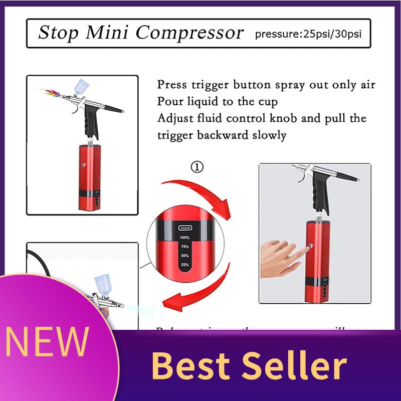 ABLU-Akku-Airbrush-Set mit Kom – Nail Art Brush Set Bewertung und Preis