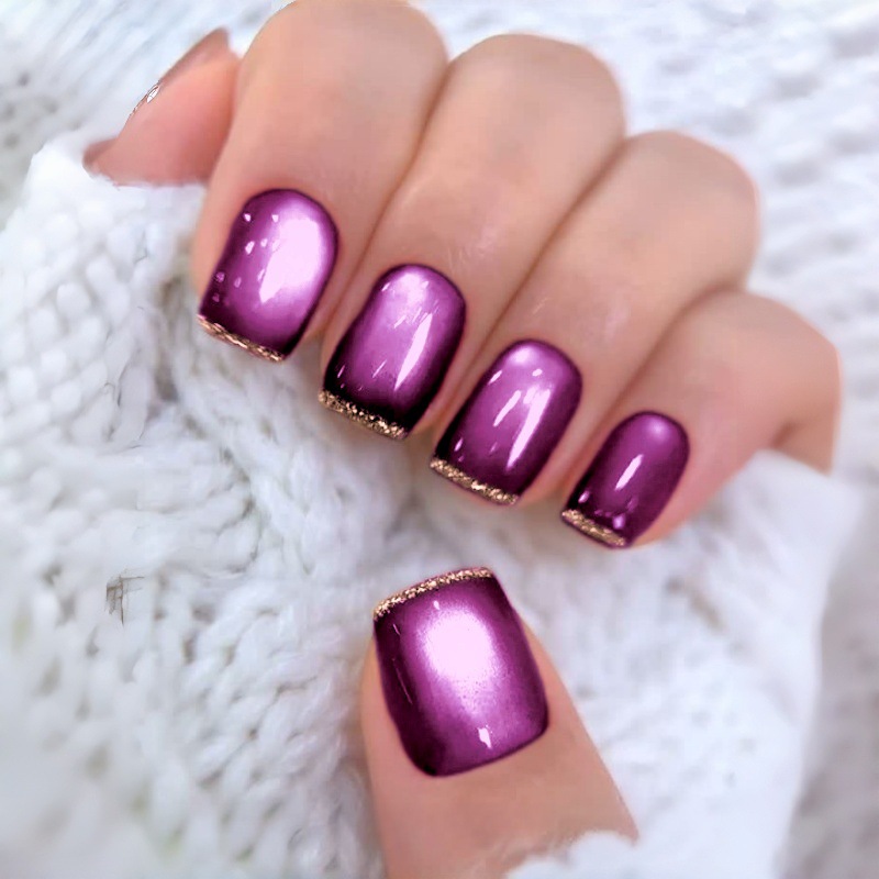 Kurze quadratische künstliche  – Nail Art Full Cat Eye Bewertung und Preis