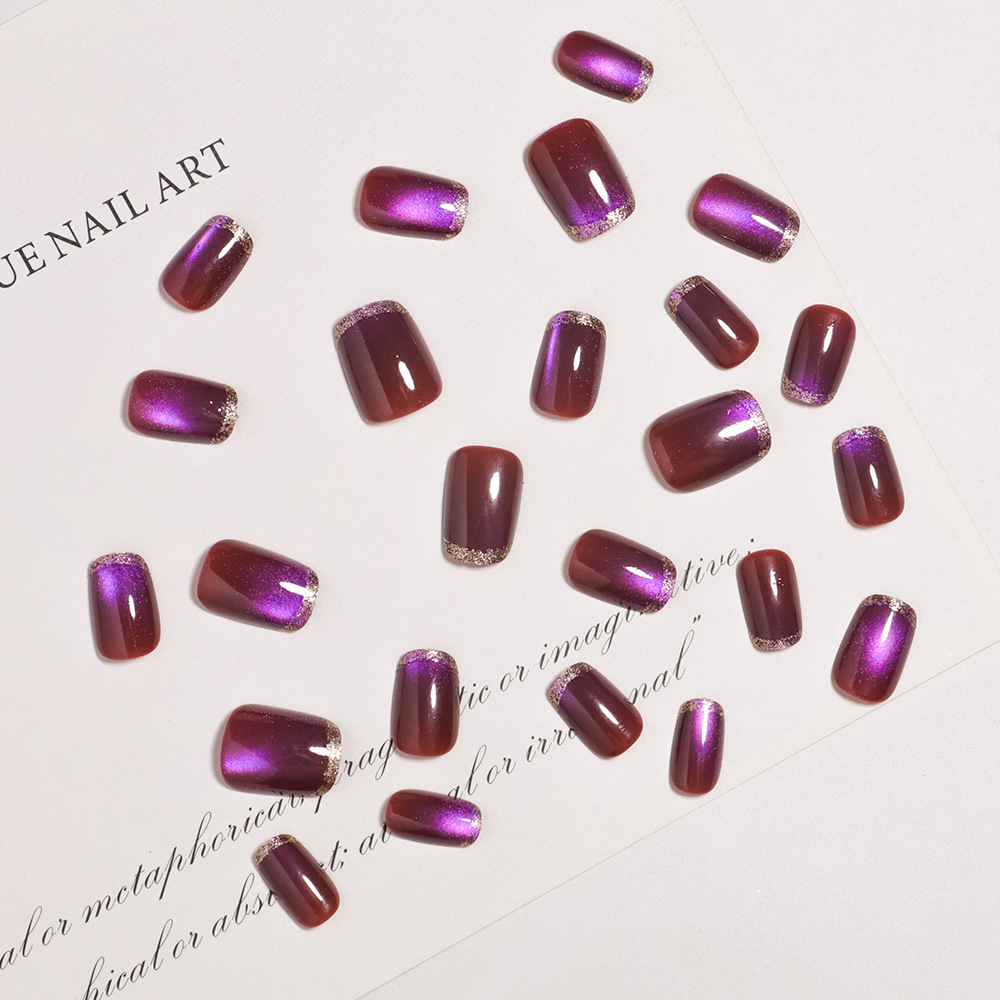 Kurze quadratische künstliche  – Nail Art Full Cat Eye Bewertung und Preis