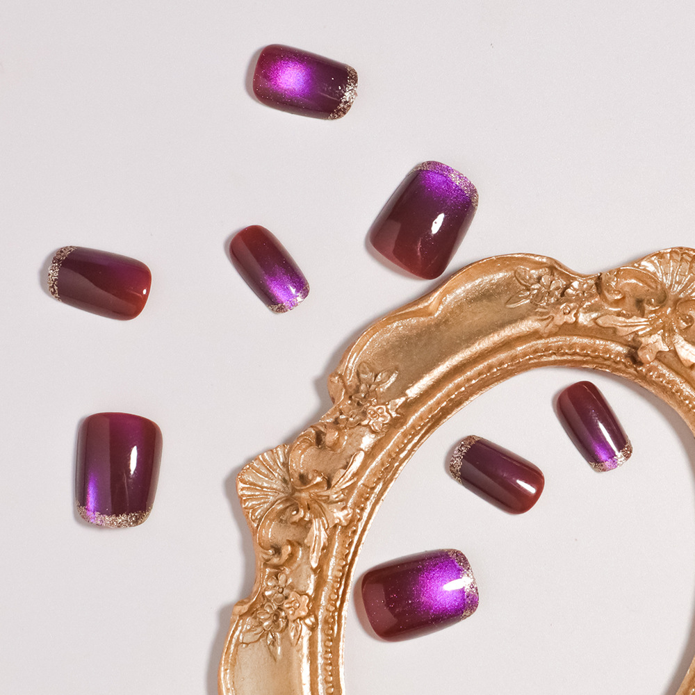 Kurze quadratische künstliche  – Nail Art Full Cat Eye Bewertung und Preis