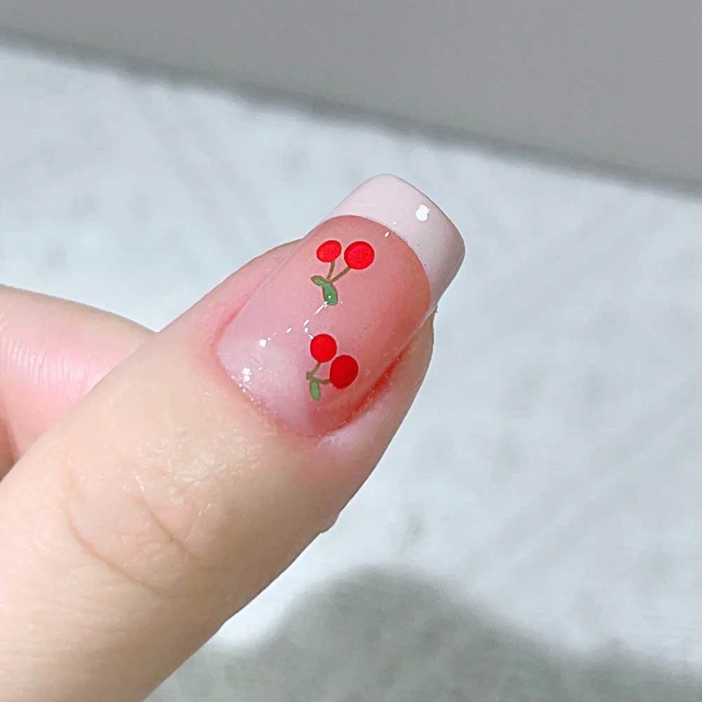 1 Blatt 3D Sweet Cherry Fruit  – Nail Art Maroon Bewertung und Preis