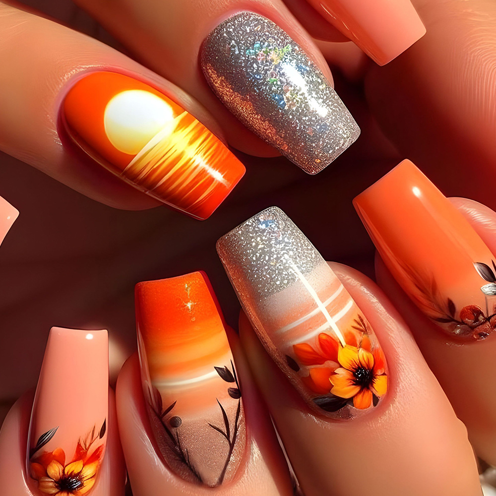 24 Stück blaue Nägel zum Aufdr – Nail Art Aesthetic Bewertung und Preis