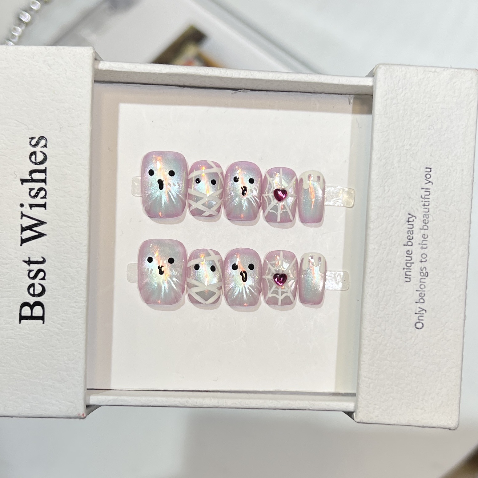 10 Stück handgemachte kurze Nä – Nail Art Full Cat Eye Bewertung und Preis