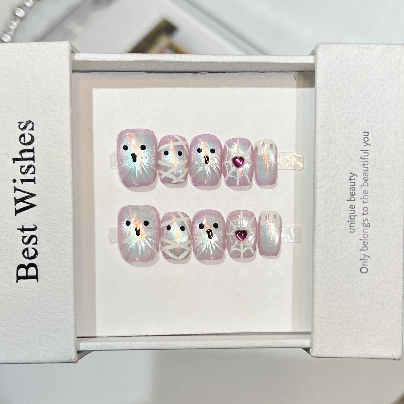 10 Stück handgemachte kurze Nä – Nail Art Full Cat Eye Bewertung und Preis