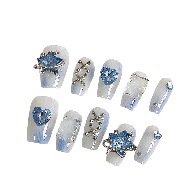 10 Stück verträumte hellblaue  – Nail Art Maroon Bewertung und Preis