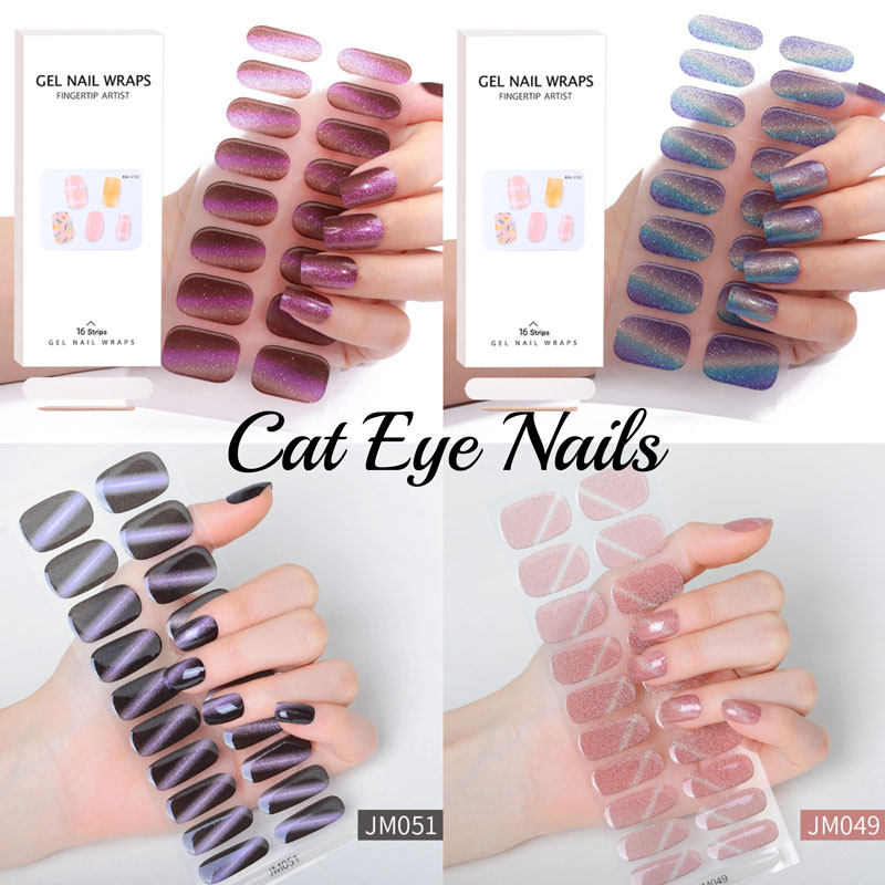 Semi-cured Gel Nail Sticker Fu – Nail Art Full Cat Eye Bewertung und Preis