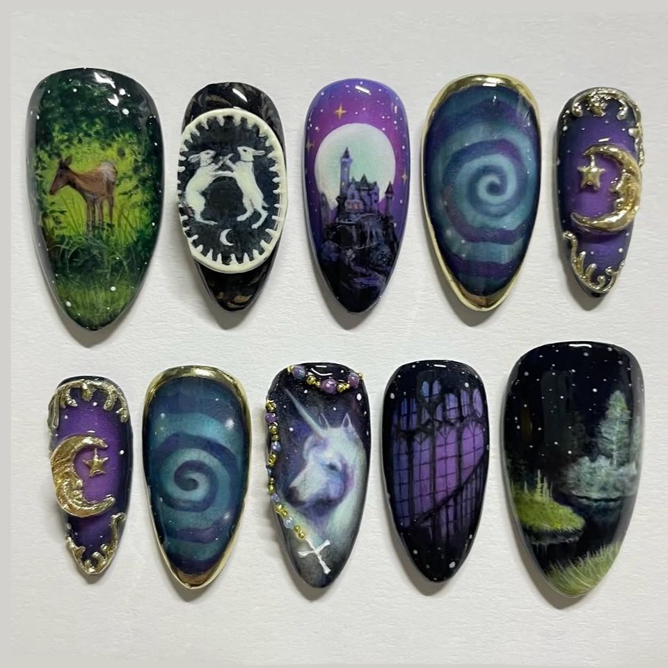 24 Stück Fantasy Celestial Hor – Nail Art Maroon Bewertung und Preis