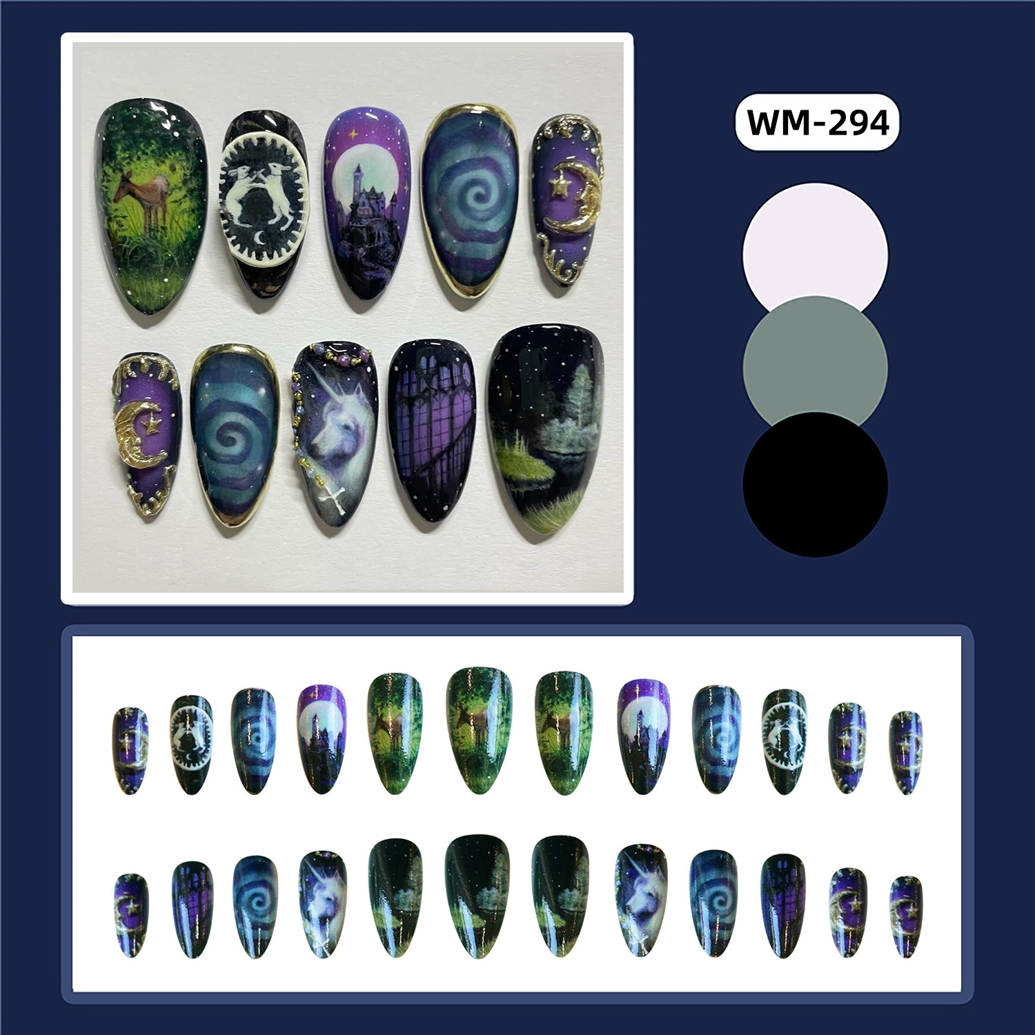 24 Stück Fantasy Celestial Hor – Nail Art Maroon Bewertung und Preis